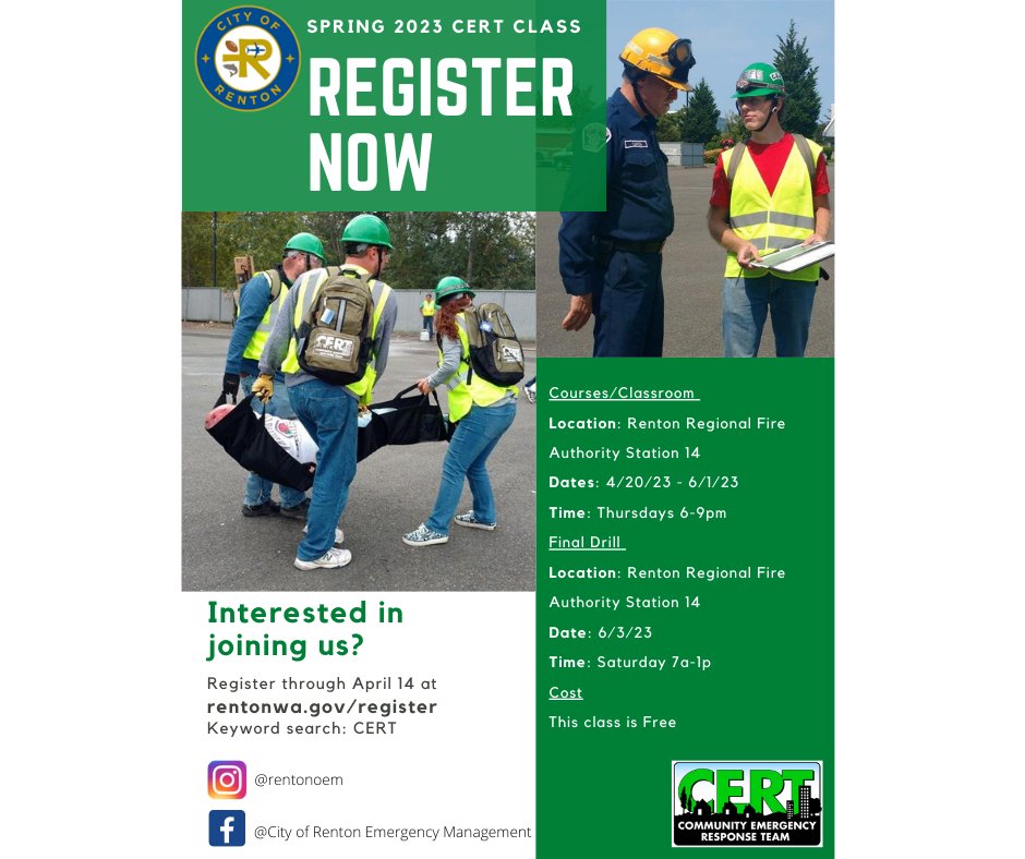 City of Renton on Twitter "RT RentonEM Registration is now open for