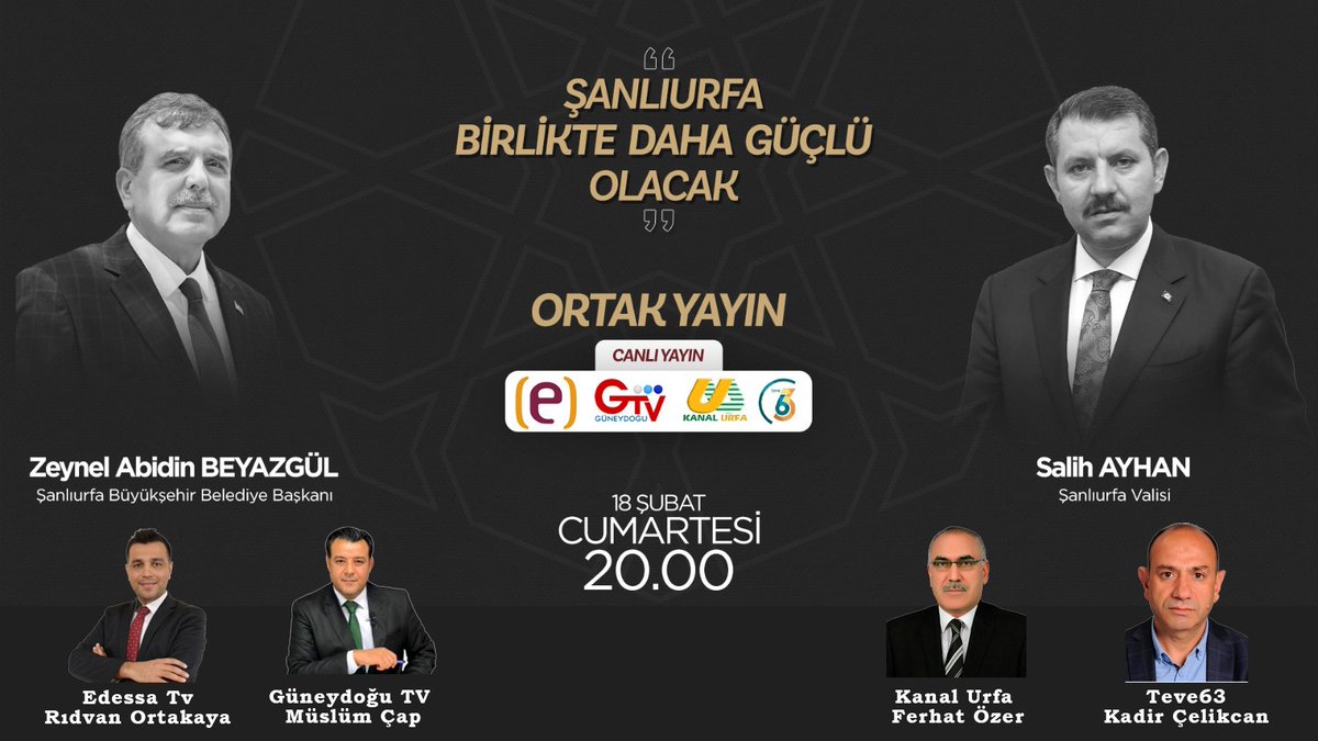 Ortak yayında olacağız. Aklınıza takılan sorular varsa gönderin soralım. 

#deprem #sanlıurfadeprem #TekYuerek @UrfaValiligi @sanliurfabld @valisalihayhan @zabeyazgul @edessatvhaber @guneydogutv @KanalUrfa @muslumcap  @ridvanortakaya @teve63