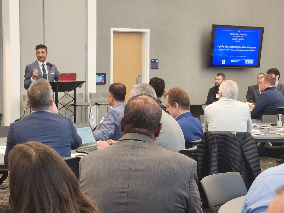 Conexus_IN's tweet photo. This morning's #Logistics 4.0: Connecting the Global Ecosystem event with @indianastate and @GEODIS_Group was a great chance for our network to hear thought leaders discuss information interchange and networking. Special thanks to Dr. Kuntal Bhattacharyya for hosting this event. https://t.co/ZzEnBwkIdV