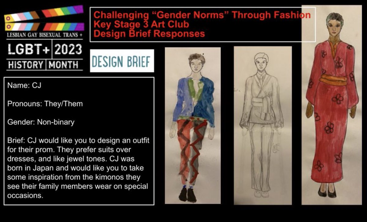 art_newbold's tweet photo. Ms Coopers Key Stage 3 Art Club have had a fantastic, fun and productive term. Today they were challenging gender norms through fashion.
Well done all, you rose to the challenge and produced some lovely fashion designs.
#fashion #newbold #oan https://t.co/wFadKmFo9v