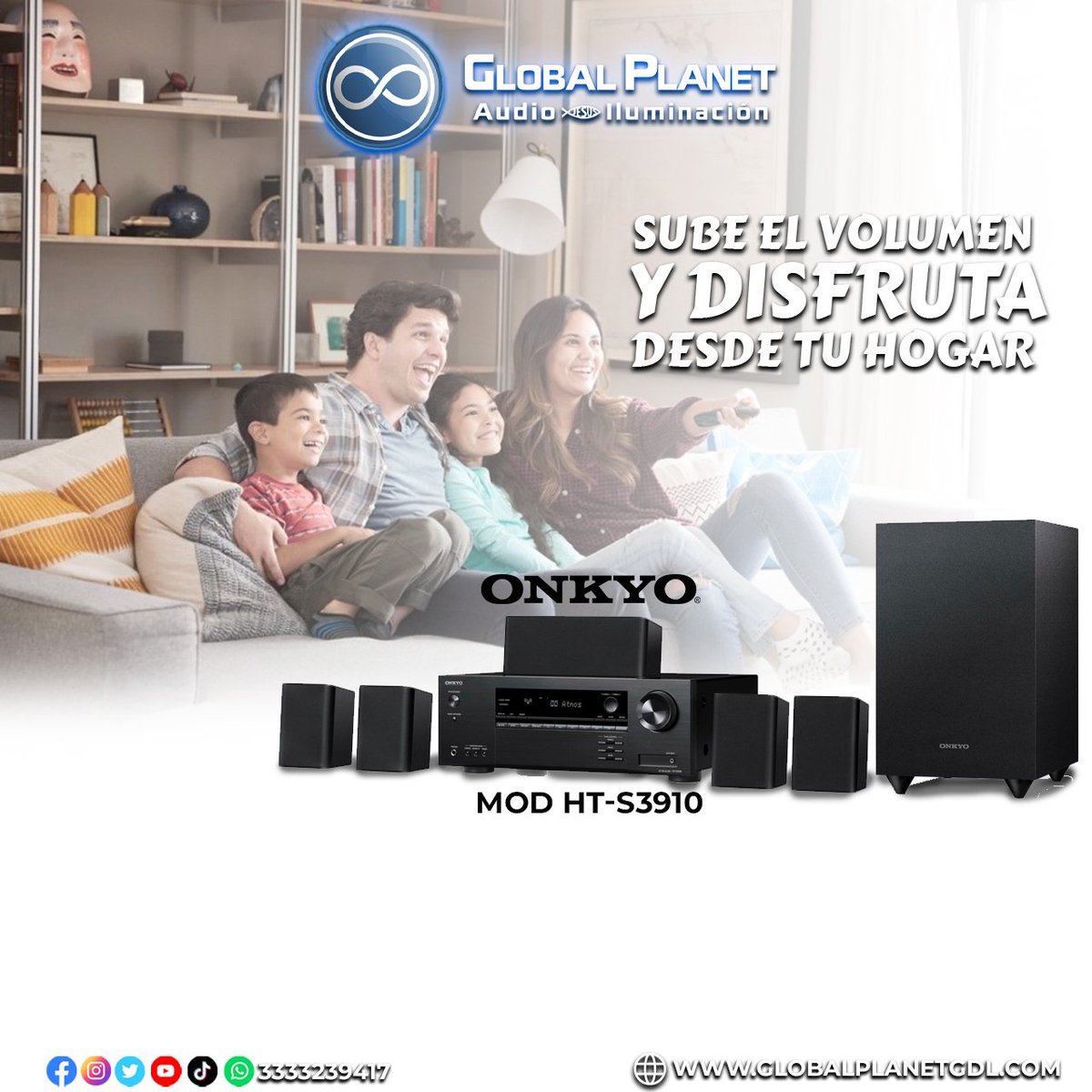 GlobalPlanetmx's tweet photo. #FelizViernes amigos de Global Planet. 

Sabemos que el cine en casa es mejor, ¿y que mejor que con un audio de calidad? Conoce el Onkyo 5.1  HT-S3910, potente, con bluetooth y fácil de configurar, ¡no te lo pierdas! 

📱 3333239417 https://t.co/LtUEvMRMPR