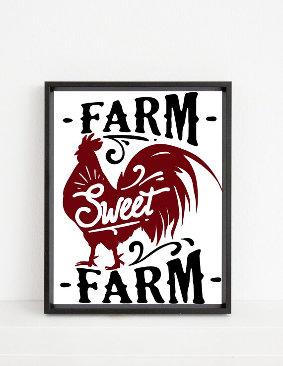 Farm Sweet Farm, Wall Art, Wall Art Printable, etsy.me/3bjSxKA #farmsweetfarm #wallart #wallartprintable #farmsign #farmhousesign @etsymktgtool