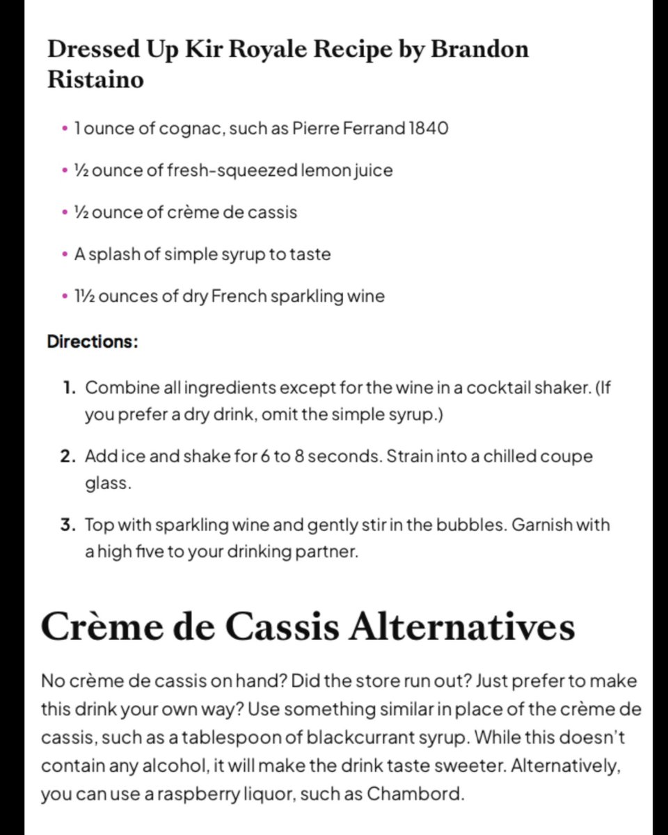 Happy to share that Good Lion Hospitality was included in <a href="/BHG/">BetterHomes&Gardens</a> in the article titled "The Kir Royale Is a Classic, Effortlessly Elegant Cocktail" highlighting <a href="/BrandonRistaino/">Brandon Ristaino</a> commentary &amp; recipes for a Classic and Dressed Up Kir Royale. 
bhg.com/kir-royale-coc…