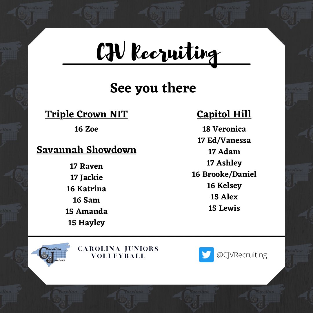 Coaches check out our teams this weekend as you are on the road! We have some athletes out there competing!! #capitolHill #NIT #TripleCrown