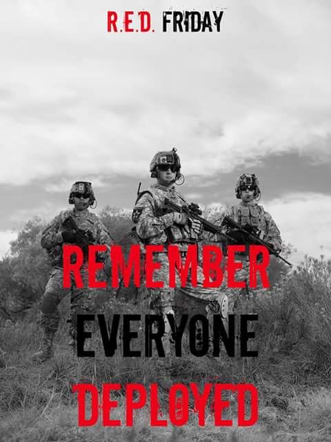 dhvandyke's tweet photo. It's RED (Remember Everyone Deployed) Friday! 
Feel free to post your grati...
#remembereveryonedeployed #thankyou #troops #redsupport #REDFridays #red #armedforces #soldier #Deployed #militarylife #military #honoramericasheroes #thankfulforourmilitary #veterans #supportourtroops https://t.co/V9BResKIrJ