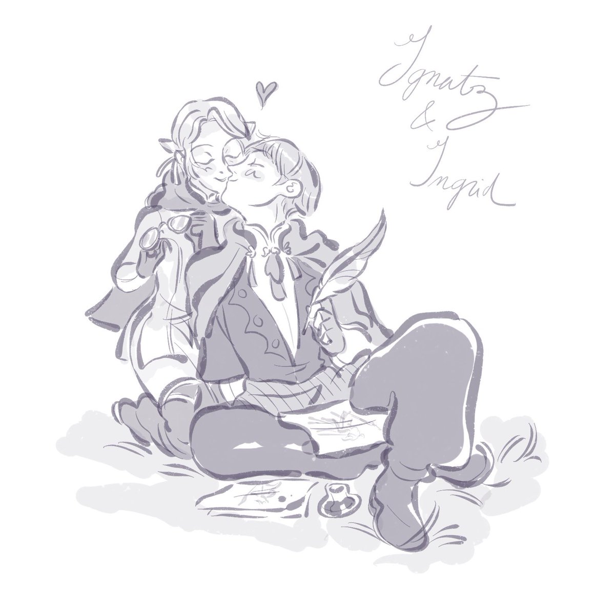 A little kiss from his muse! 😚

#fe3h #Ignatz #Ingrid