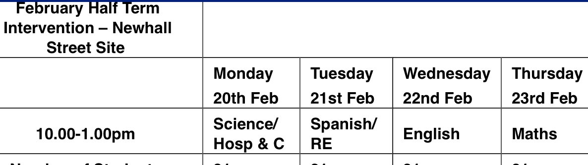 City Academy (@corecityacademy) on Twitter photo Wishing all of our students and staff a safe and restful Half term break. We will see many of our Year 11s next week at Newhall St site for Intervention classes Mon-Thurs 10am - 1pm 👇👏😀📈
#CORECollaboration #COREExcellence <a href="/COREeducate/">CORE Education Trust</a> Wishing all of our students and staff a safe and restful Half term break. We will see many of our Year 11s next week at Newhall St site for Intervention classes Mon-Thurs 10am - 1pm 👇👏😀📈
#CORECollaboration #COREExcellence <a href="/COREeducate/">CORE Education Trust</a>