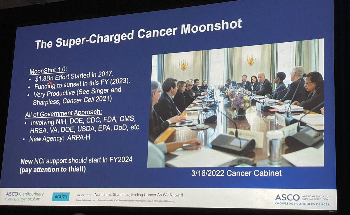 An astute perspective post-NCI tenure— the keynote from Dr. Ned Sharpless @nes047 starts w cancer incidence data — there’s a “pandemic hangover” of increased incidence. @POTUS super-charged cancer moonshot is the answer! #betterscreening #bettertreatments @ASCO #GU23 @OncoAlert