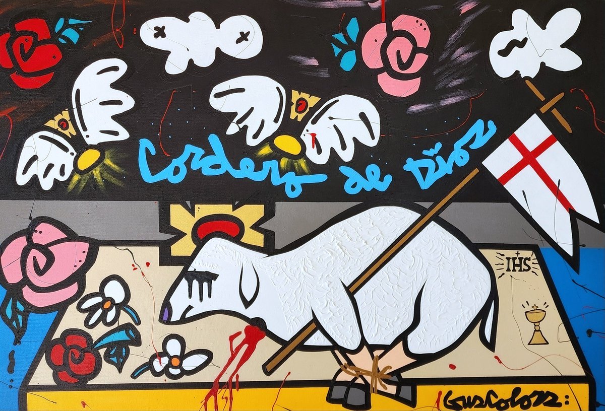 guscolors's tweet photo. Like the love Jesus had for us in sacrificing himself, let's have that same love and more for each other.😇

Agnus Dei, Acrylic on Canvas, 24x36 inches, #GusColors 

#agnusdei #lambofgod #corderodedios https://t.co/8niHiGRIbw