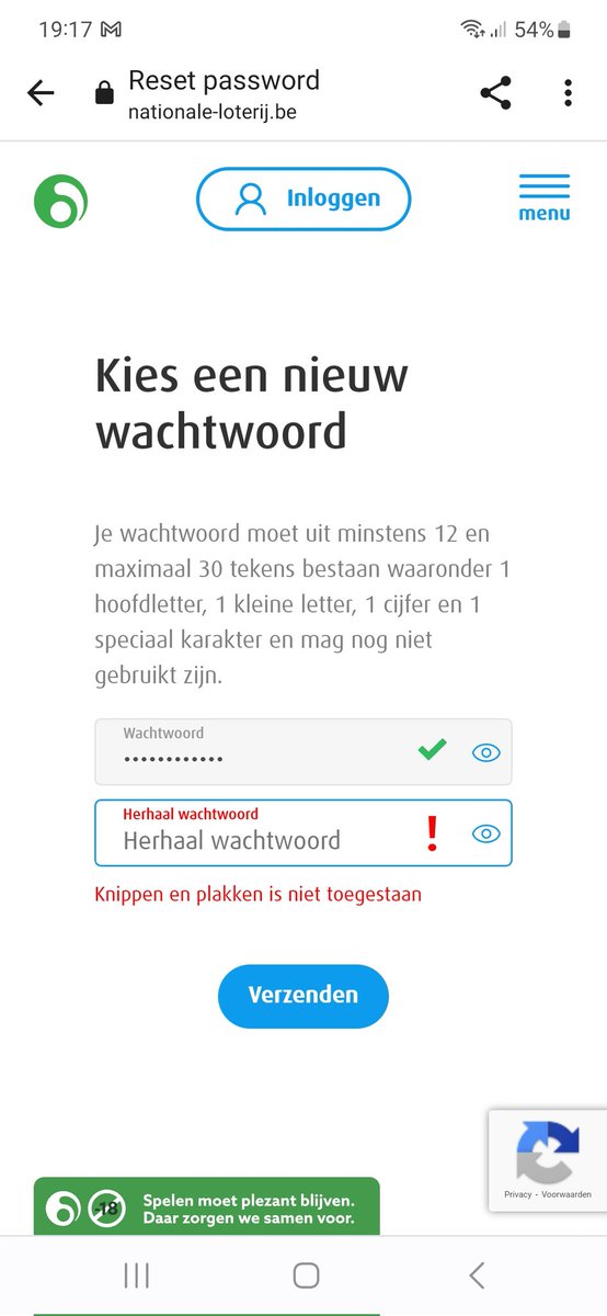 tomcanbe's tweet photo. Beste @NatLot_Belgie 

Het verhinderen van wachtwoorden te copy/pasten werkt enkel in de hand dat mensen gemakkelijke wachtwoorden gebruiken en geen 24-char random wachtwoord van mijn password manager... https://t.co/orUP5Z7ZC8