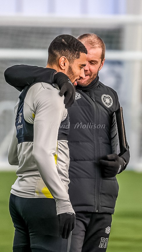 Hearts train ahead of Sundays match at Motherwell #heartofmidlothianfc #joshginelly #lawrenceshankland #peterharing