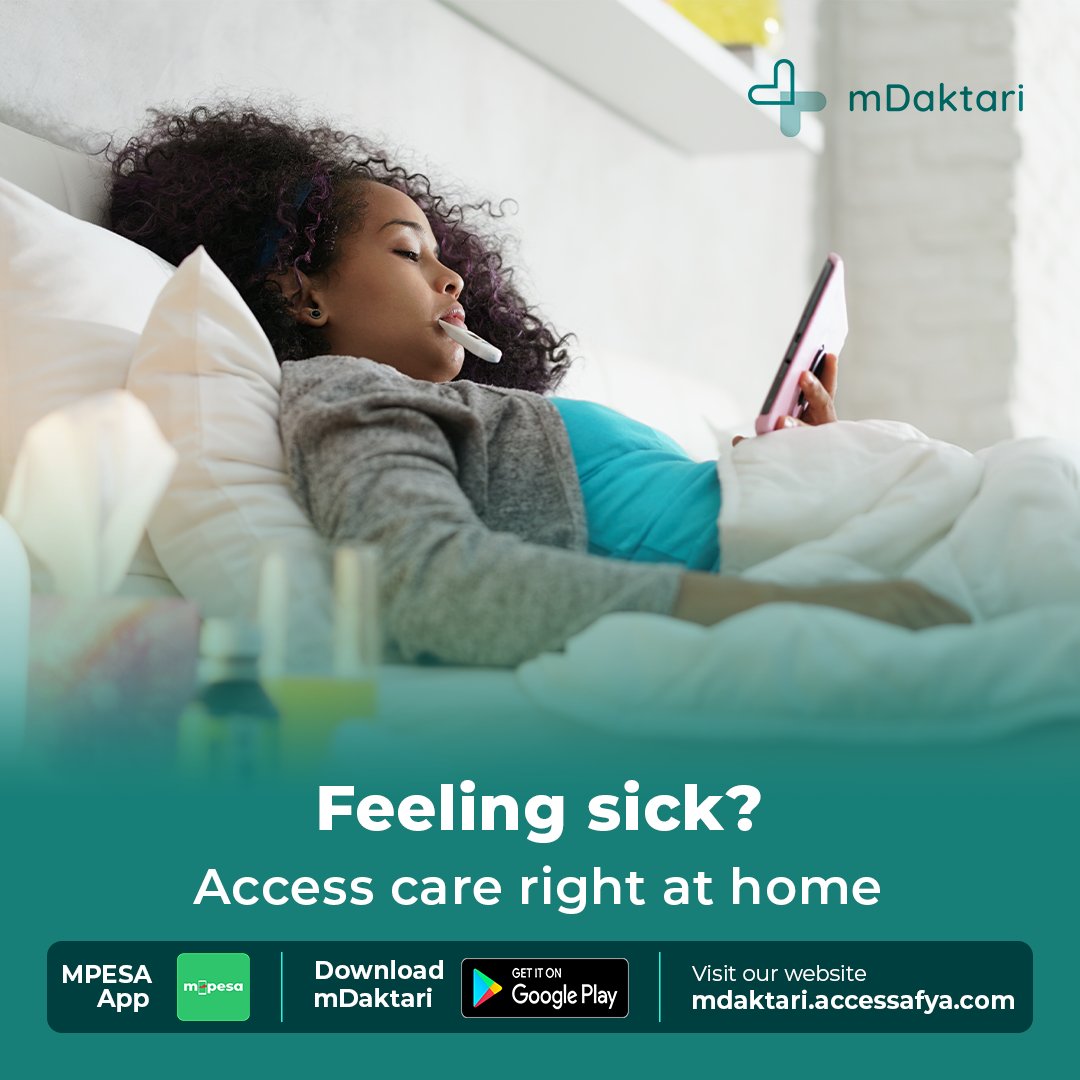 mdaktari_'s tweet photo. In today’s busy world virtual care is becoming a preferred way to access medical care. If you are feeling a unwell talk to our clinicians here https://t.co/4B6VjmnVtb  right at the comfort of your home! 
#mDaktaricares https://t.co/IabM4lHyZM