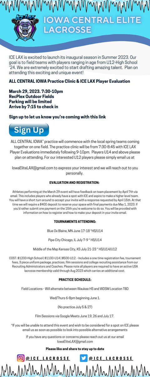 All the information that you will need for our Final round of tryouts!