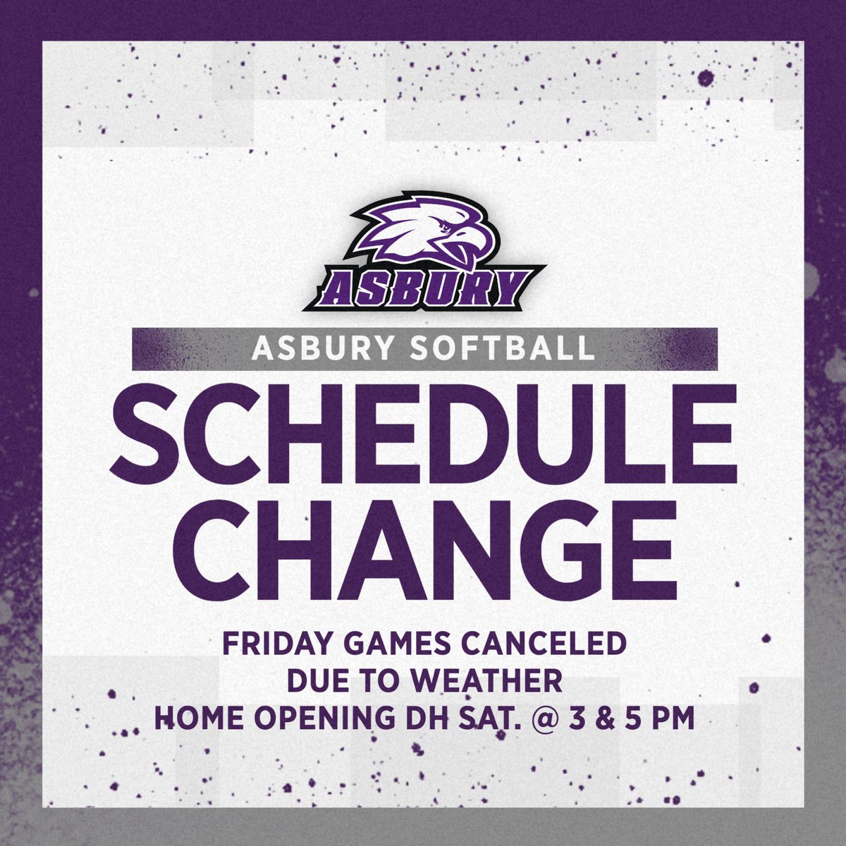 UPDATE | Today’s games are canceled due to weather but join us Saturday for our home opening doubleheader at 3 and 5 pm‼️