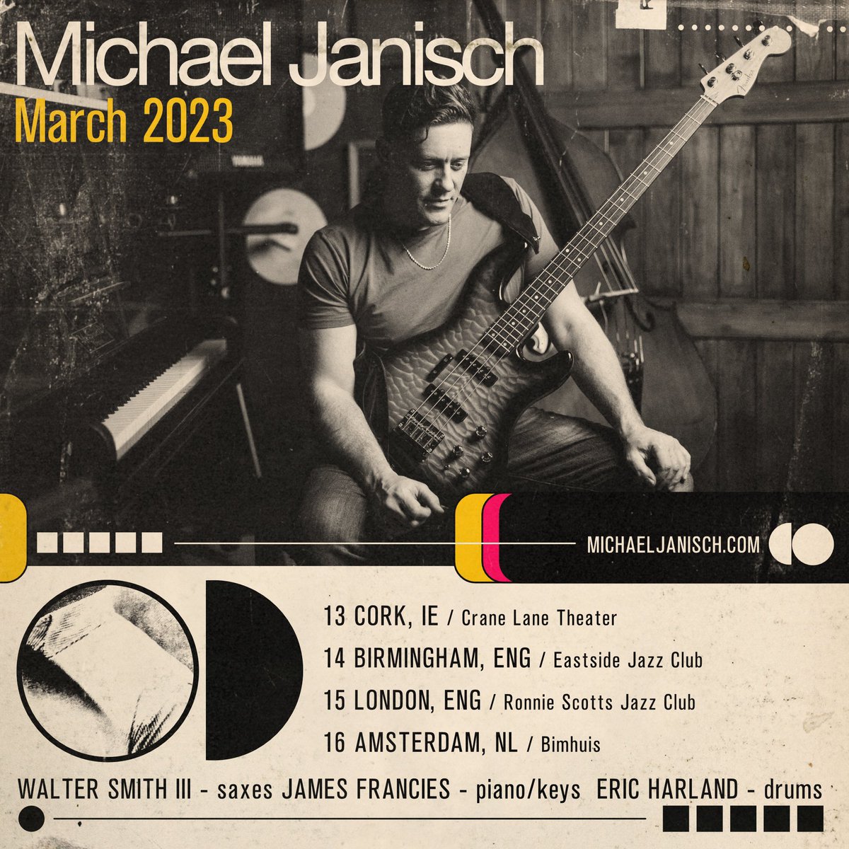 Whirlwind Recordings (@whirlwindrecord) on Twitter photo Next month - <a href="/mpjanisch/">Michael Janisch</a> premieres new music/band with <a href="/harland_eric/">Eric Harland</a> <a href="/waltersmithiii/">Walter Smith III</a> <a href="/thekingjames88/">James Francies</a>
All bookings visit Michael’s website. Next month - <a href="/mpjanisch/">Michael Janisch</a> premieres new music/band with <a href="/harland_eric/">Eric Harland</a> <a href="/waltersmithiii/">Walter Smith III</a> <a href="/thekingjames88/">James Francies</a>
All bookings visit Michael’s website.