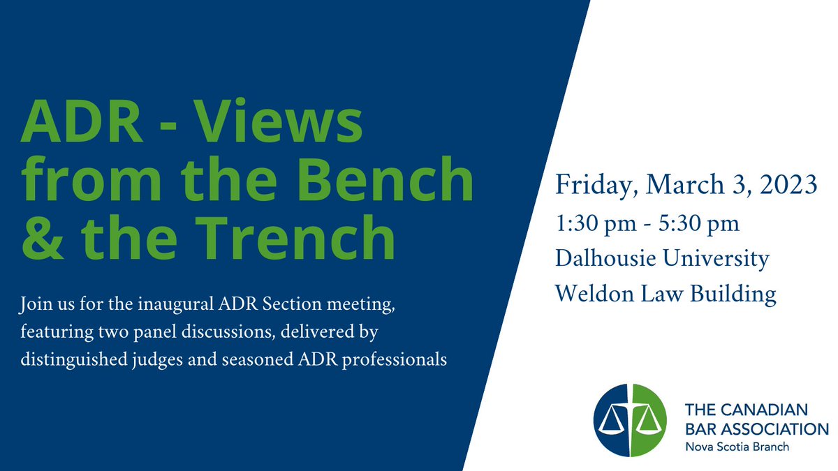 Don't miss out on the ADR Section's inaugural session, coming up on March 3! Limited spots are available, register today: cbapd.org/details_en.asp…