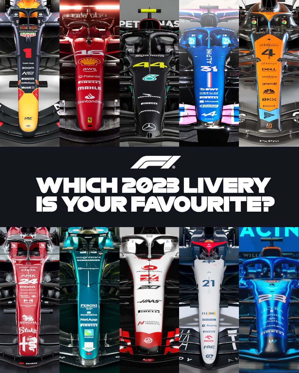 F1's tweet photo. #F1 Launch season = DONE!

But which one is your favourite? 🤔 https://t.co/v3IUtIowNr