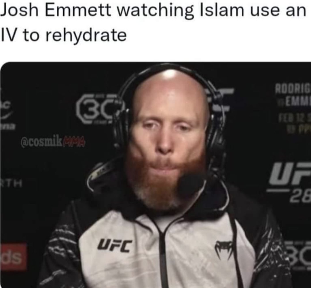 VaxsAreAwesome's tweet photo. 🤣🤣🤣 #IslamMachachev #UFC284 #IVGate #UFC #alexandervolkanovski #JoshEmmett https://t.co/tjmCAAzN1u