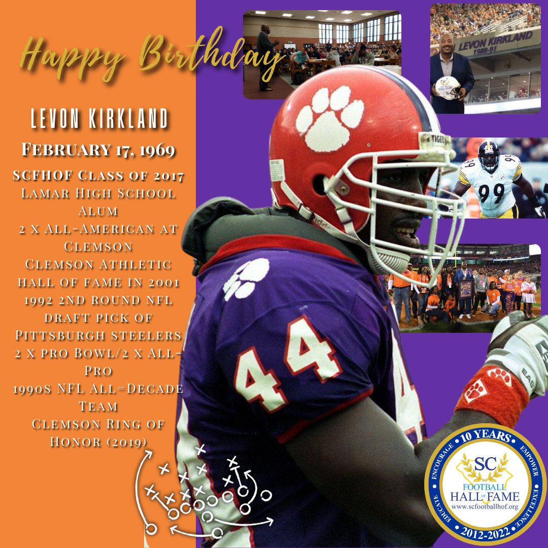 SCFootballHOF's tweet photo. Happy Birthday to our very own @levon_kirkland! #Educate #Encourage #Empower #Excellence #HBD #SCFHOF17
@LHS_SilverFoxes @ClemsonFB
https://t.co/mwFruwD7E5 https://t.co/x4pPFxv9KU