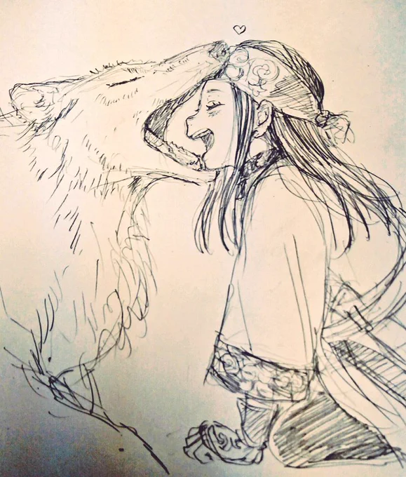 狼に縁がありすぎてどのジャンルでも甘噛み描いてるな 