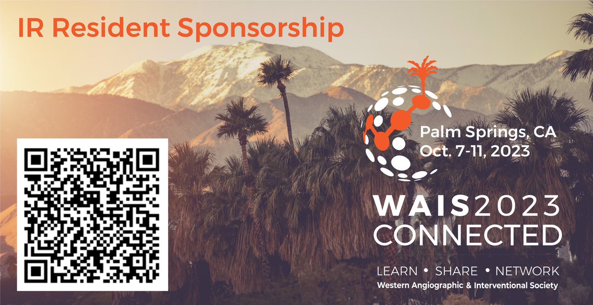 It’s National Random Acts of Kindness Day! WAIS would like to award up to 10 free registrations to our 2023 CME Conference in October! If you are an Interventional Radiology Resident and interested - check out the details here: westernangio.org/2023IRR/