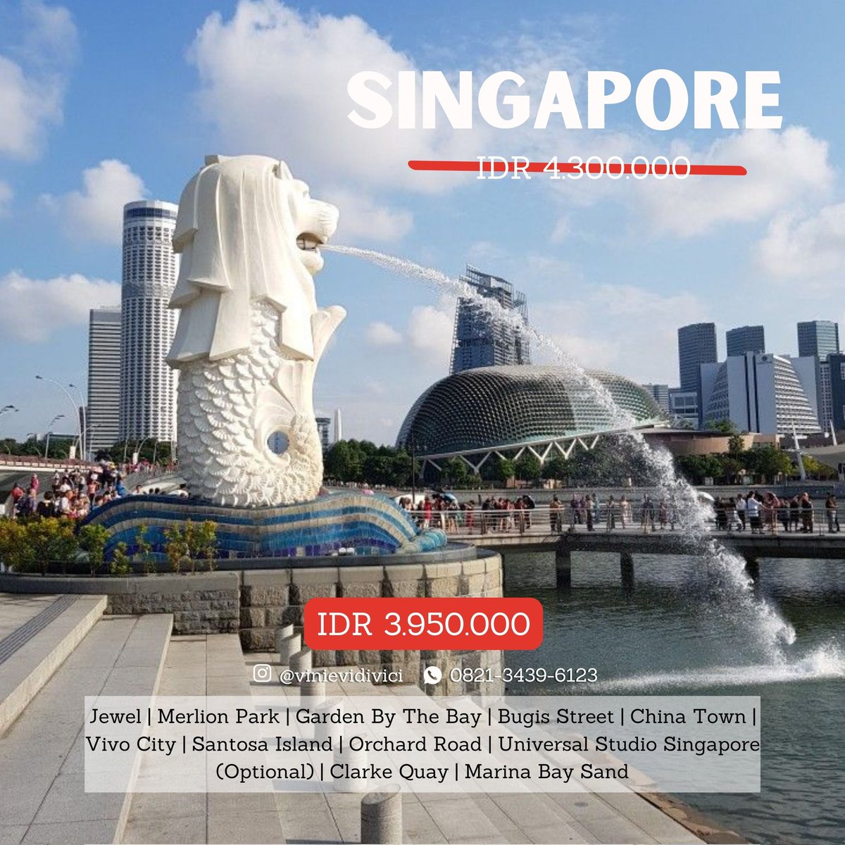 VTravel_'s tweet photo. 🇸🇬OPEN TRIP SINGAPORE🇸🇬
‼️IDR 3.950.000‼️
FASILITAS :
🇸🇬 Tiket Pesawat PP by Airasia/setaraf
🇸🇬 Bagasi cabin 7kg
🇸🇬 Hotel Dormitory Room
🇸🇬 All Public Transport sesuai program
🇸🇬 Santosa Monorail
🇸🇬 Tour Programe
🇸🇬 Tour Leader
.
.
More info :
DM or WA
0821-3439-6123 https://t.co/zs7MUHryFL