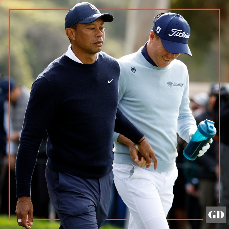 GolfDigest's tweet photo. Tiger's joke on Justin Thomas has received mixed opinions. 👀