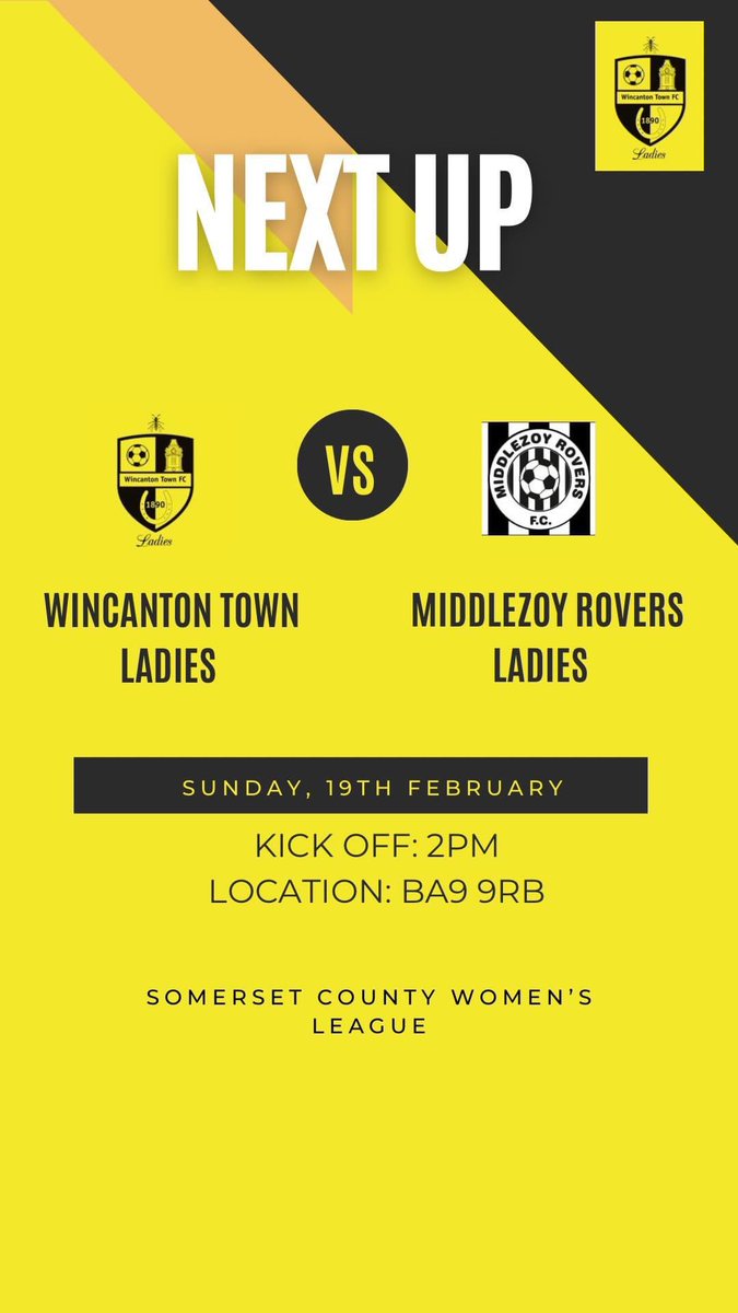 wincantonladies's tweet photo. This Sunday, we are home for our final game of the season against Middlezoy Rovers Ladies. As always we would love as many as possible to come down and show us some support ⚽️
#football #ladiesfootball #hornets #WTLFC https://t.co/AQNFSgghyv