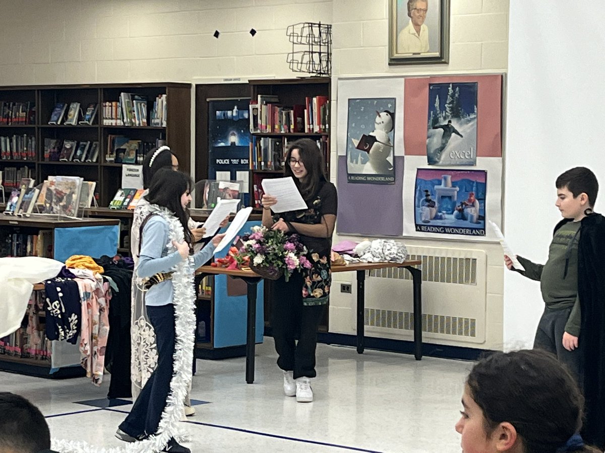 LibraryMESMS's tweet image. So much fun today with Mrs. DeNault’s 6th graders - they performed Greek Mythology plays and did a wonderful job!