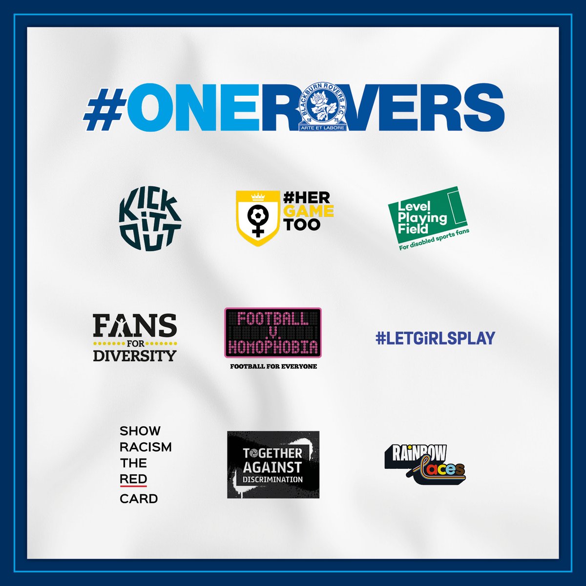 Rovers's tweet photo. 💙 Today we celebrate our annual #OneRovers Day.

𝗘𝘃𝗲𝗿𝘆𝗯𝗼𝗱𝘆 𝗶𝘀 𝘄𝗲𝗹𝗰𝗼𝗺𝗲 𝗮𝘁 𝗘𝘄𝗼𝗼𝗱 𝗣𝗮𝗿𝗸. 🏠

@kickitout @HerGameToo @lpftweets @WeAreTheFSA
@FvHtweets #LetGirlsPlay @srtrc_england @EFL #TogetherAgainstDiscrimination @stonewalluk #RainbowLaces 🔵⚪ https://t.co/1t7AVxWxd1