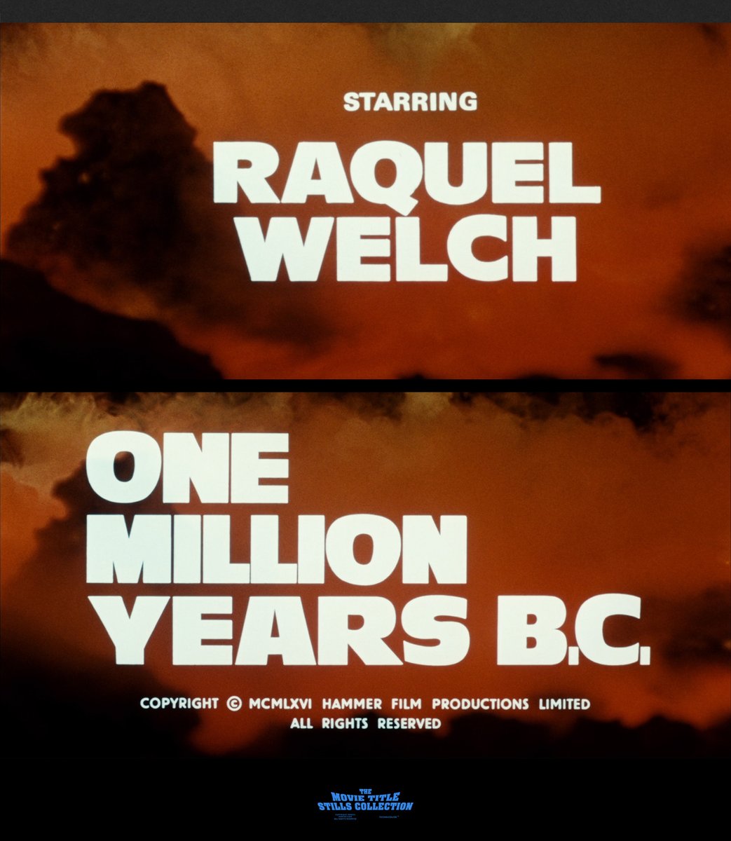 Raquel Welch (1940 – 2023)

ONE MILLION YEARS B.C. (1966) title sequence
annyas.com/screenshots/up… #TitleSequence #RaquelWelch 

Directed by: Don Chaffey 
Starring: Raquel Welch, John Richardson, Percy Herbert, Robert Brown, Martine Beswick