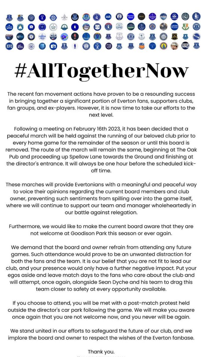 #AllTogetherNow 

<a href="/Everton/">Everton</a> <a href="/SkySportsNews/">Sky Sports News</a> <a href="/btsport/">TNT Sports</a> <a href="/BBCSport/">BBC Sport</a> <a href="/TheAthletic/">The Athletic</a> <a href="/LivEchoEFC/">Everton FC News</a>  <a href="/talkSPORT/">talkSPORT</a>