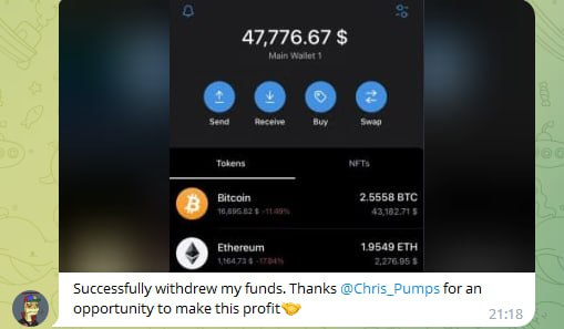 Chris_Pumps's tweet photo. Dear traders, thanks for your feedback! We are not going to stop providing you with our signals.

If you want to multiply your investment up to the moon, follow our Telegram channel. We will teach you how to make money on Рump signals.
🔗https://t.co/4iMbTU3XcZ
#Crypto #Bitcoin https://t.co/m3OiRsnCVd