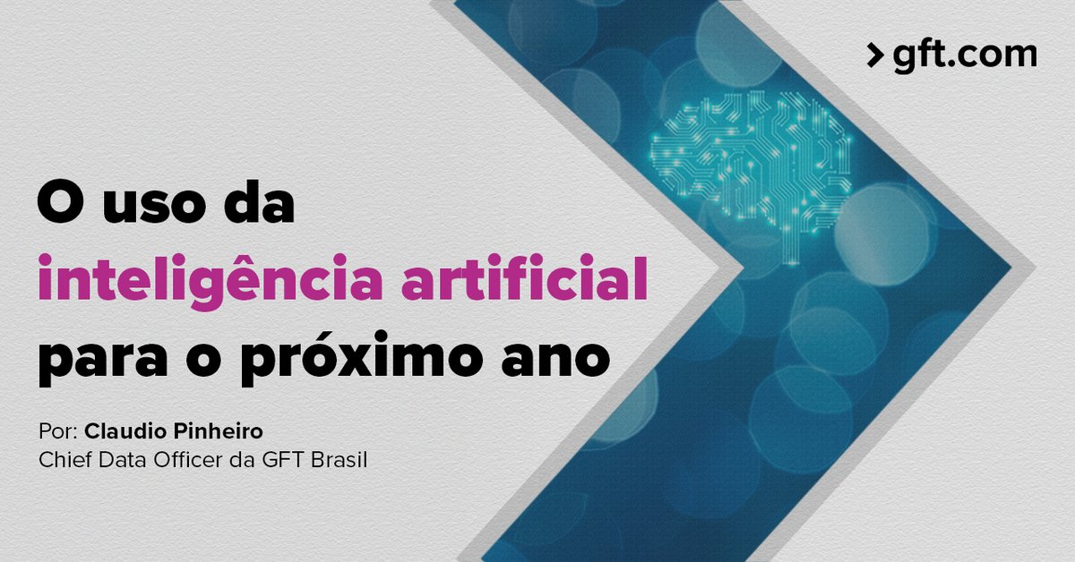 gft_br's tweet photo. Veja no artigo escrito pelo Claúdio Pinheiro, Chief Data Officer da GFT Brasil, uma análise completa sobre a IA, sua operação e principais técnicas, além de entender quais áreas prometem grandes avanços após a sua integração- https://t.co/7gRVaZwMrU
#GFTBrasil #IA #GFTBlog https://t.co/so2my1cfH0