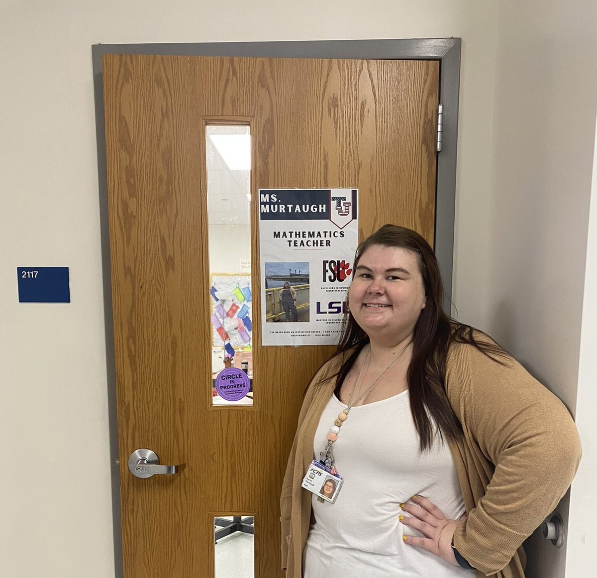FCPSMaryland's tweet photo. Karen Murtaugh, a 2015 Tuscarora High graduate, is now a math teacher at TJ High!

She said her high school math teachers are who really inspired her to pursue teaching as a career. https://t.co/hPPhTiyszU