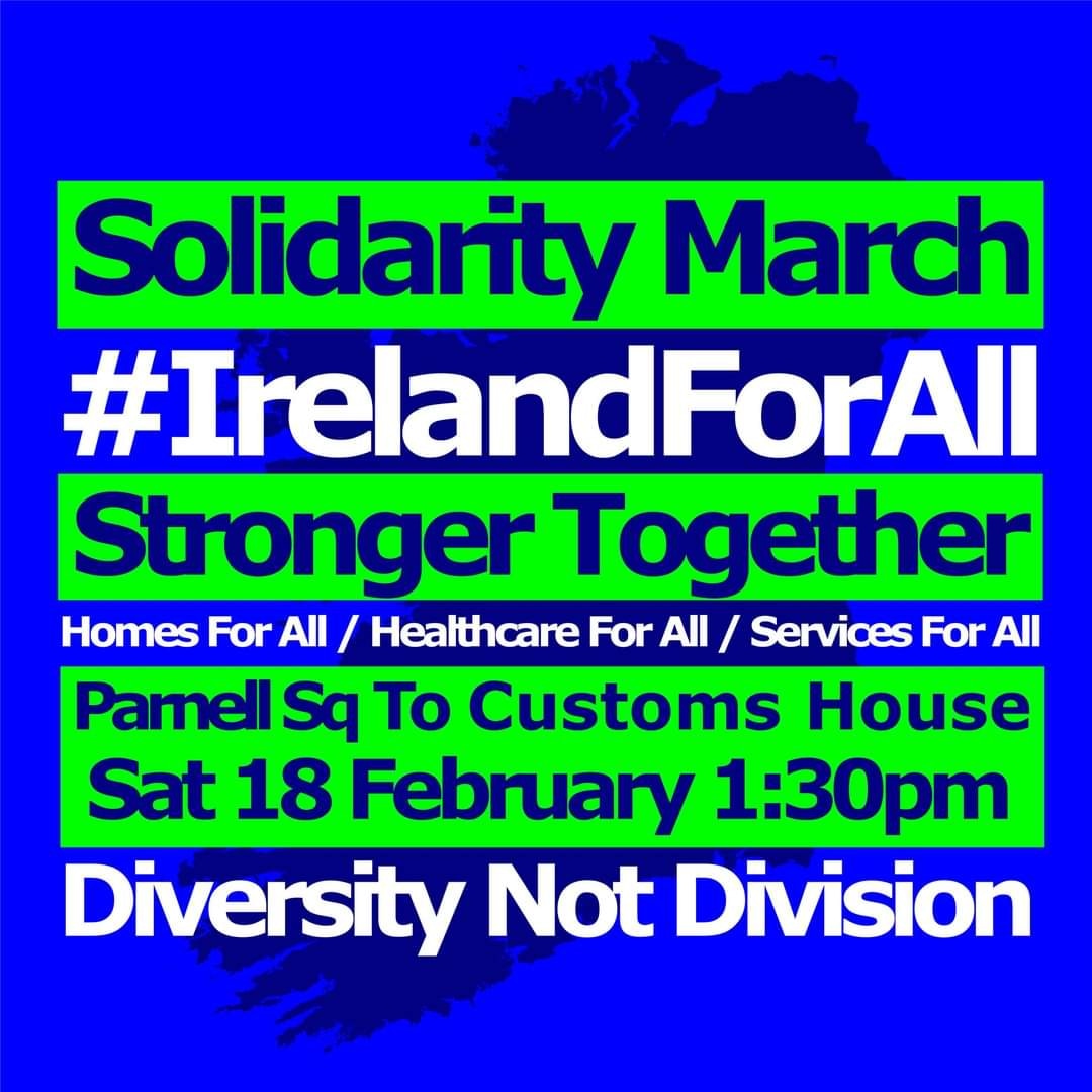 freesafelegal's tweet photo. We stand in solidarity and support with the #IrelandForAll rally tomorrow. We hope to see you there

1.30pm Parnell Sq Feb 18th
#DiversityNotDivision
#IrelandForAll
#RefugeesWelcome
@lecheilednd https://t.co/U3EV9XIp8I