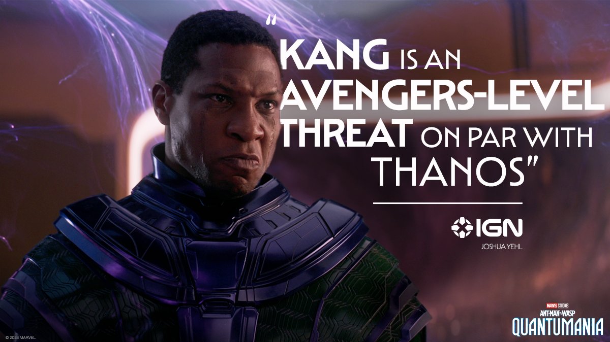 Marvel's tweet photo. Kang has arrived. 
 
Experience Marvel Studios’ #AntManAndTheWaspQuantumania in 3D, now playing only in theaters. Get tickets now: https://t.co/gFEqCkS7ku https://t.co/uBSvqnxus7