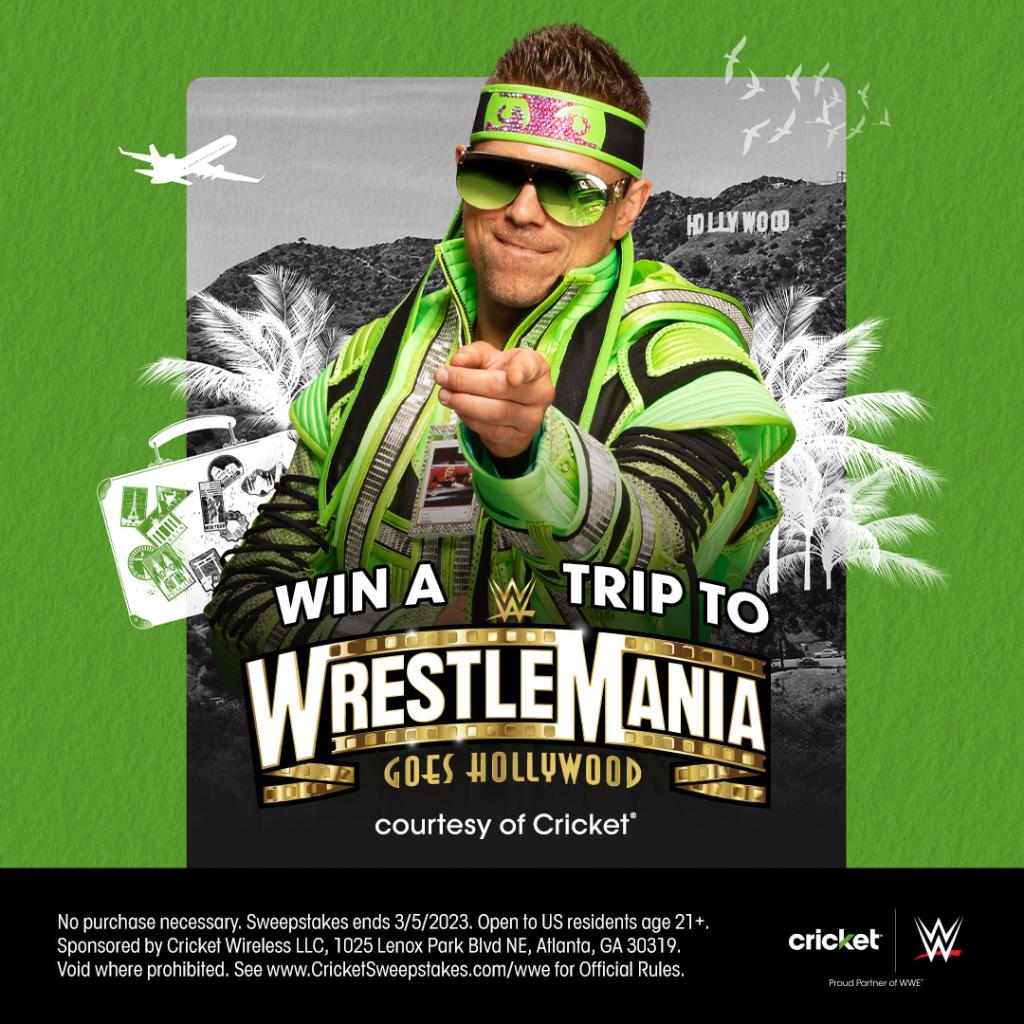 It’s not too late! You could win a flyaway trip to #WrestleMania39 in Hollywood with prizes incl. WrestleMania 39 tickets, travel, a smartphone with one year of Cricket service, and more. Visit mycrick.it/25ba40d6 to enter to win!