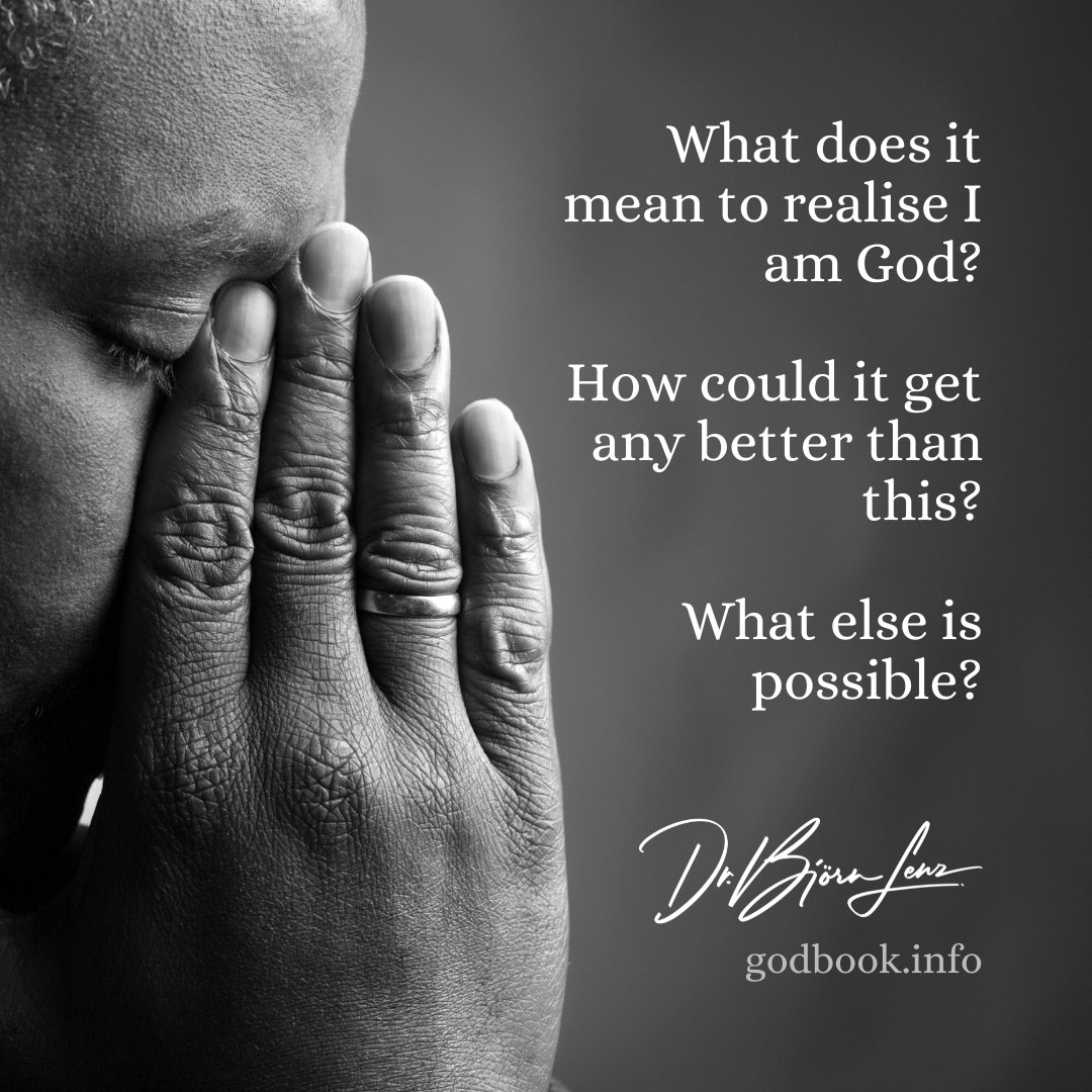 BjornLenzPhD's tweet photo. What does it mean to realise I am God?

How could it get any better than this?

What else is possible?

.

#rediscoveryouaregod #possibility https://t.co/kX78fCMJvc