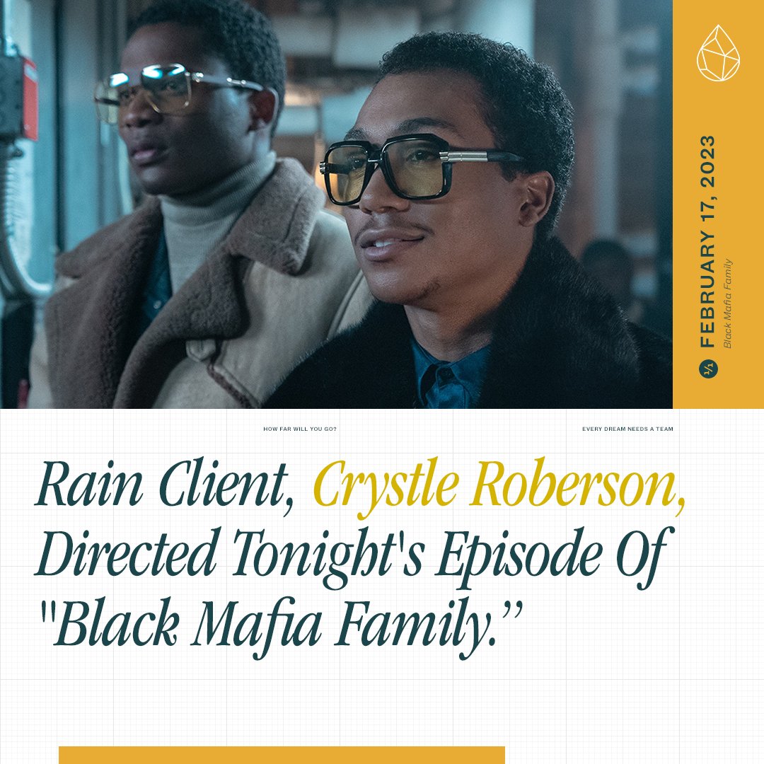RainManagement's tweet photo. Have you been keeping up? Catch the all new episode of the hit drama series "BMF" tonight, directed by Rain Client Crystle Roberson and exclusively on STARZ. Let us know what you think, we can't get enough!

#bmf #bmfstarz #starz #bmfshow #starzplay #starzpower https://t.co/osUIN9FmuQ