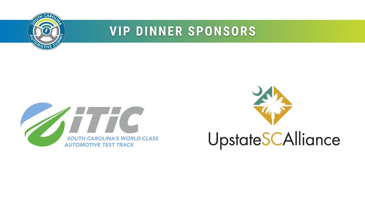 SCAutoCouncil's tweet photo. Thank you to our friends at @SCUpstate and @itic_sc for sponsoring the #SCAutoSum23 VIP Dinner! https://t.co/jAJAB7VTaJ
