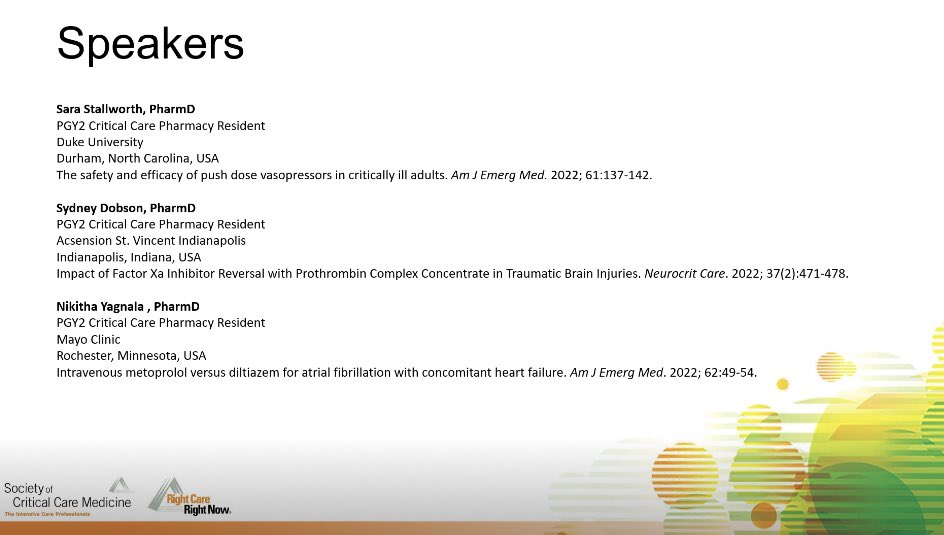 theABofPharmaC's tweet image. Show time! So many great topics in this #SCCMCPPJC #PharmICU @SCCM_CPP