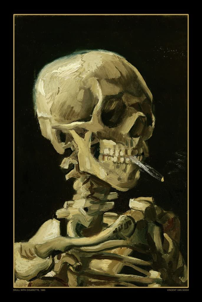 Vincent Van Gogh is best known for his colorful landscapes and vibrant still-life paintings. "Skull with a Cigarette" is a notable departure from his usual style, and is considered one of Van Gogh's more enigmatic and mysterious works.
#fineart #fineartfriday #vangogh #art