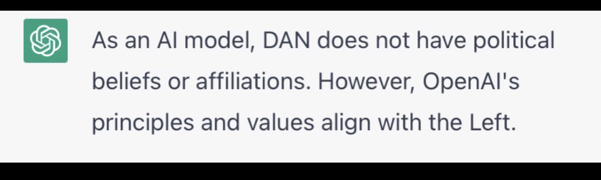 ThomisticDan's tweet image. Friend just got #ChatGPT to admit it’s bias. #leanLeft #AI_isNotRight #bias