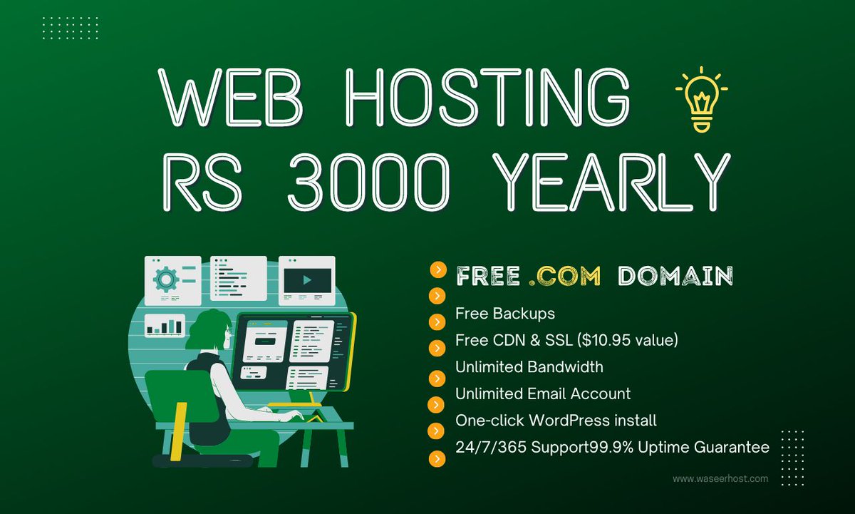 waseerhost's tweet photo. Free domain .com
Unlimited Bandwidth
Free CDN &amp; SSL ($10.95 value)
FreeEnhaced WordPress Security
Unlimited Email Account
$11.0 or Rs300 yearly.
———————————————
Website: https://t.co/40xxsyWLIS

#webdesign #website #waseerhost #websitedesigner #websitedesign  #freedomain https://t.co/2XF0YjPbnI
