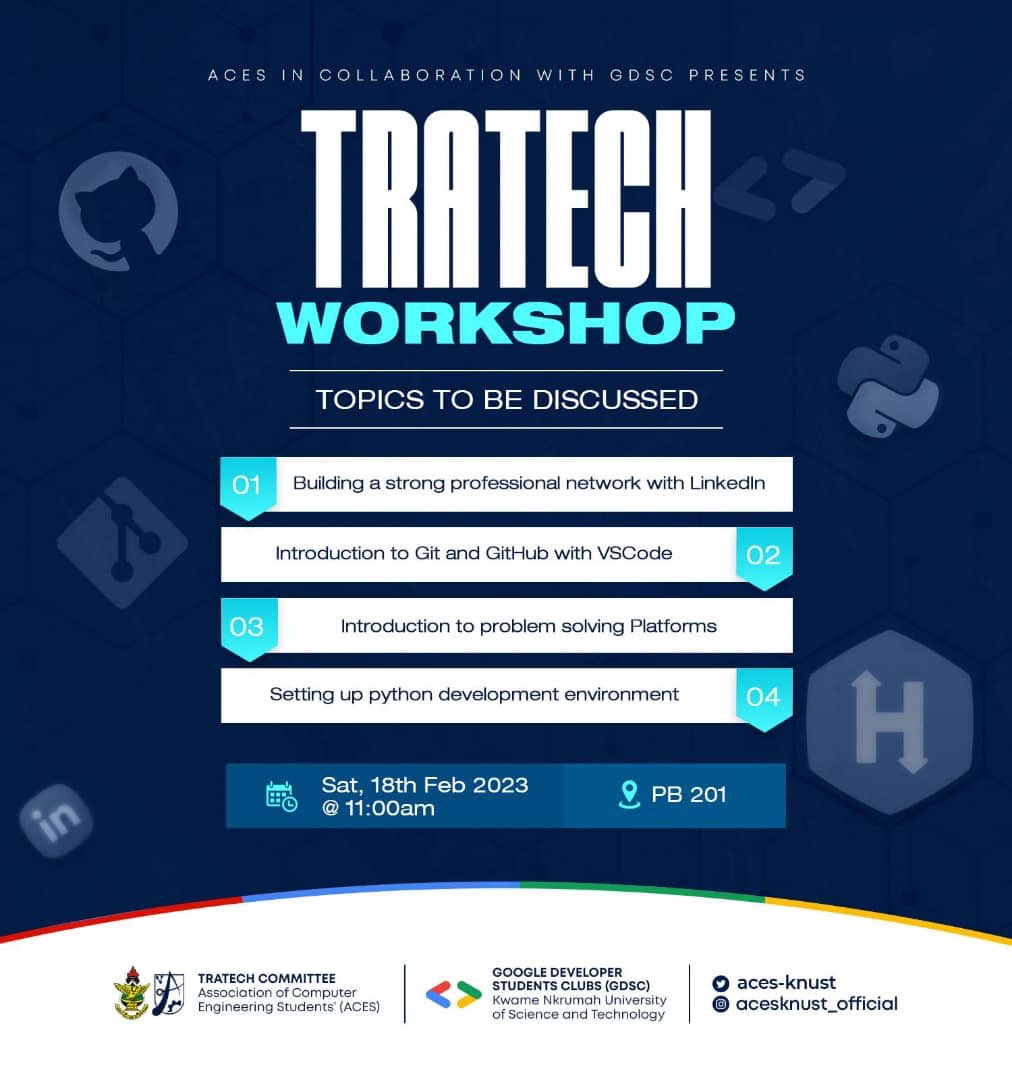 AcesKnust's tweet photo. ACES Tratech committee in Collaboration with Google Developers Studdents Club,GDSC comes your way this Saturday with an amazing Getting started workshop.

Join us as we dive into ground breaking topics🤩🖥💻🤩🖥🤩💻🖥💻🤩🤩💻🖥🤩💻💻🖥💻🤩🖥 https://t.co/CZvNYsu3wT