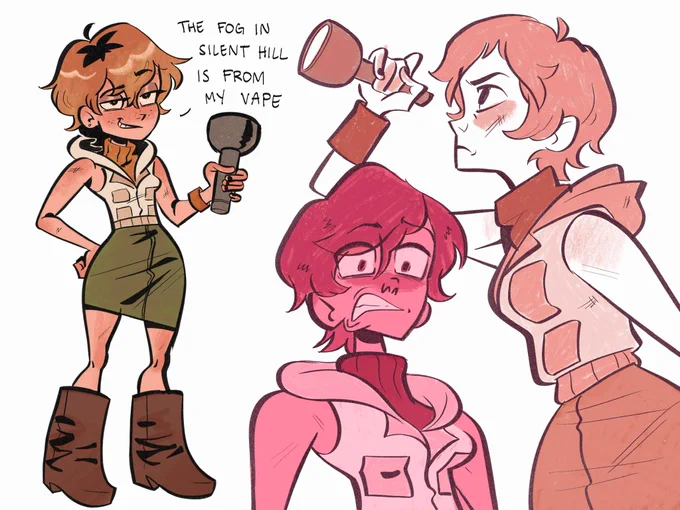Battling some art block with my inconsistently drawn queen Heather Mason 
