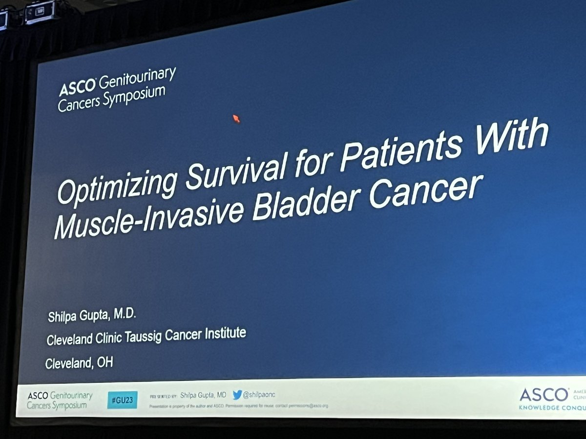 AndreaNecchi's tweet image. The one and only @shilpaonc leading the stage at #GU23 with outstanding lecture on periop therapies in #MIBC @urotoday @ASCO @GTumors