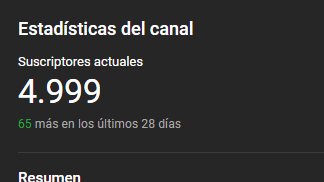 Falta un sub para los 5k en YouTube, qui&eacute;n se la rifa? https://t.co/GEoruU9L4a