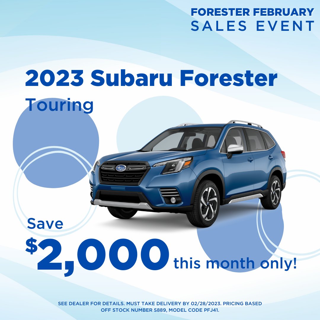 patrick_subaru's tweet photo. Get ready to explore with the limited-time Forester February Sales Event running now through 2/28/23! 
⛰️ Enjoy all these offers and more on the 2023 Subaru Forester only at Patrick Subaru!
To get started, schedule a test drive online today at https://t.co/PjHJ33gAD7! #Forester https://t.co/G2yDFyA5Fn